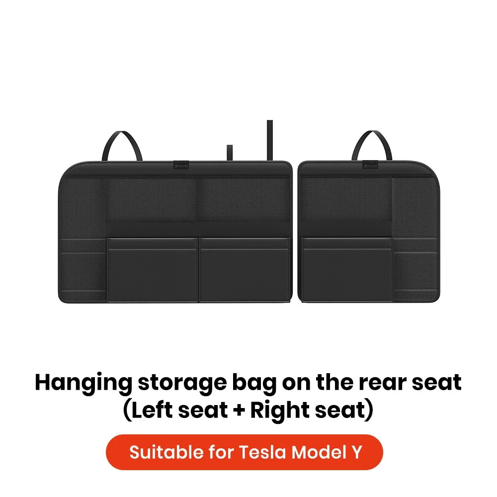 YZ For Tesla 2021-2025 Model Y Juniper Trunk Box Storage Bag Car Accessories Leather Trunk multifunction Backseat Storage