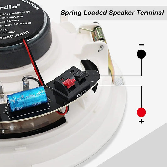 Herdio 4PCS In Ceiling Speakers 6.5'' 600 Watts Flush Mount Passive Wired Speakers For Home Bathroom Kitchen Living Room Office