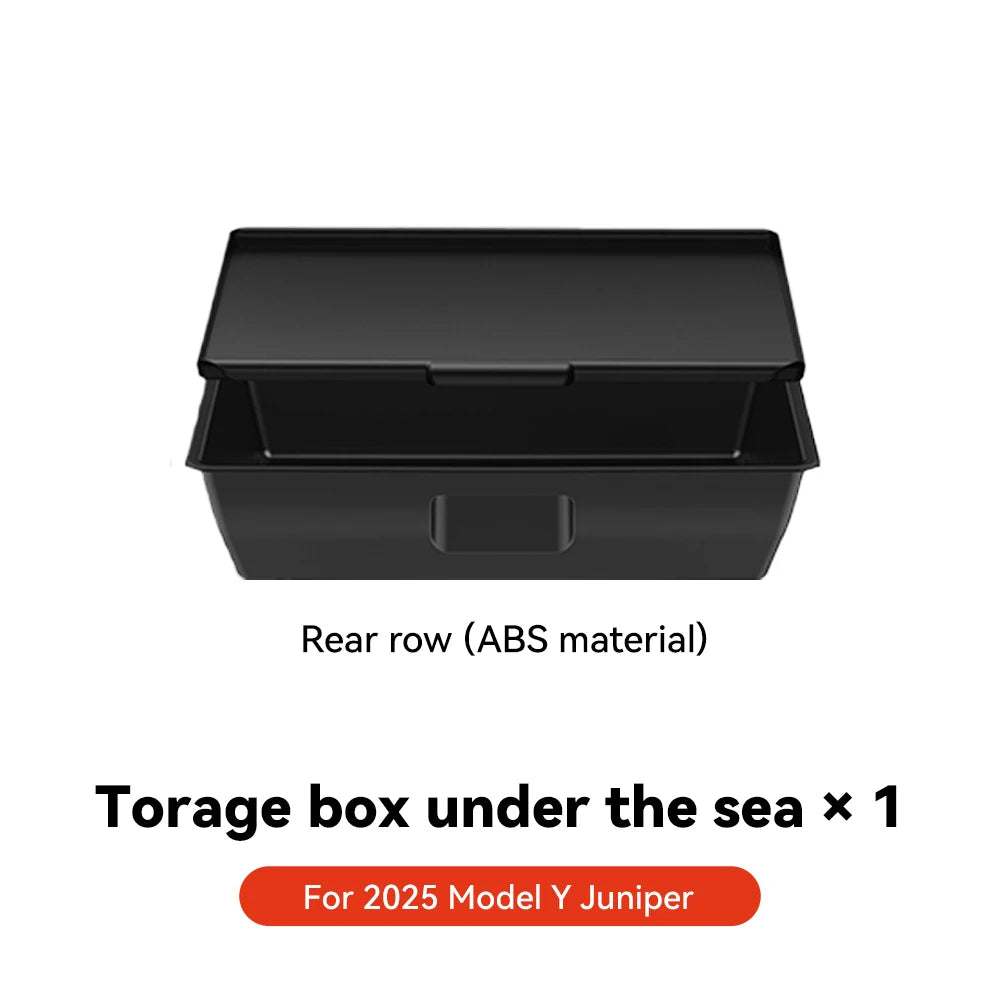 YZ For Tesla Model Y Juniper 2025 Under Seat TPE Hidden Storage Box Drawer Car Organizer Accessories For Tesla Car Accessories