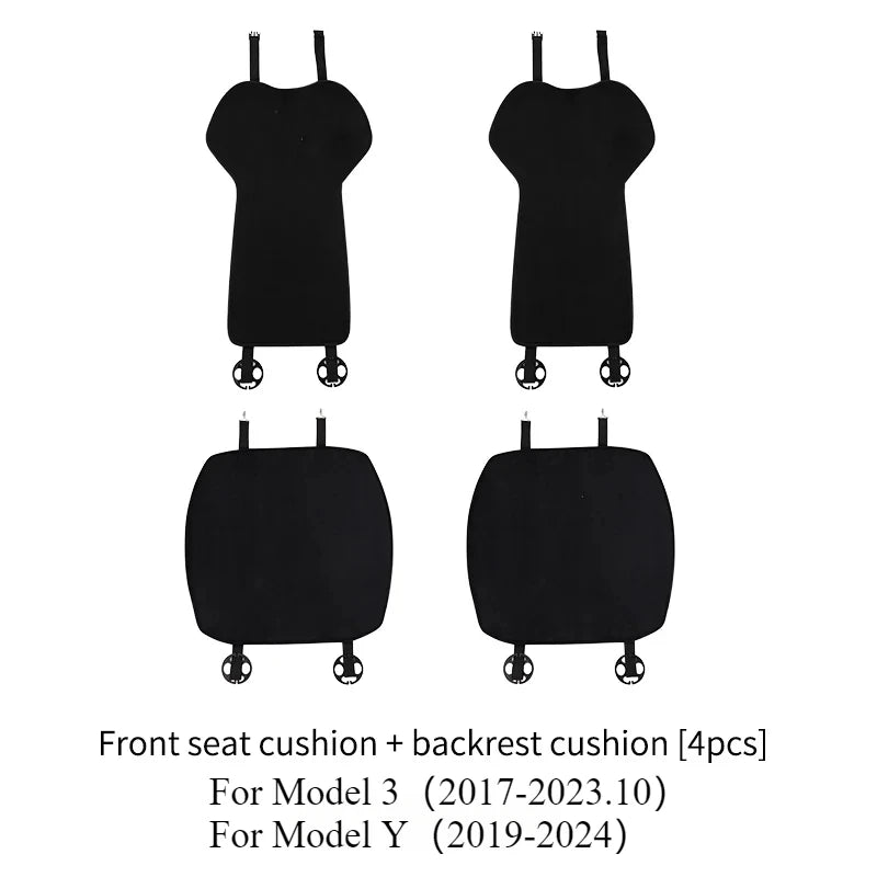 Seat Cover Cushion for Tesla Model 3 Y Flannel White Seat Protection Mat Anti-dirty Non-slip Cushion Car Interior Accessories