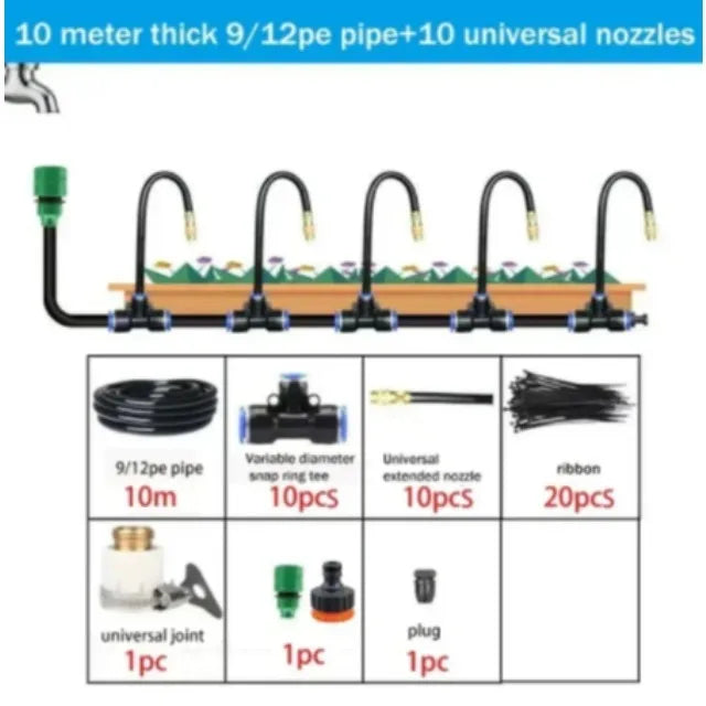 5-20M Universal Automatic Irrigation Sprinkler Kit Rotating Copper Nozzle Garden Balcony Atomization Sprinkler Watering Kits