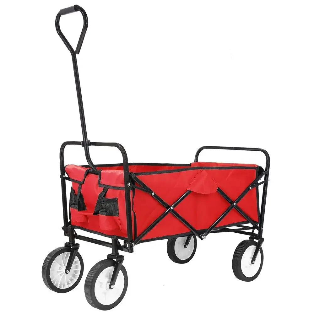 Collapsible Wagon Cart Beach Folding Utility Heavy Duty Camping Grocery Trolley Hand Garden Cart Outdoor Camping