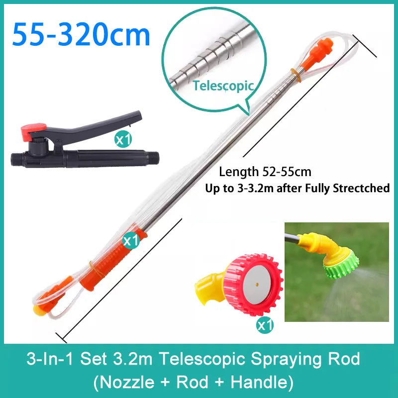 New Retractable 2.2/3.2m Spraying Rod For Hand Pressure Sprayer Outdoor Garden Pesticide Spray Tree Watering Can Accessories