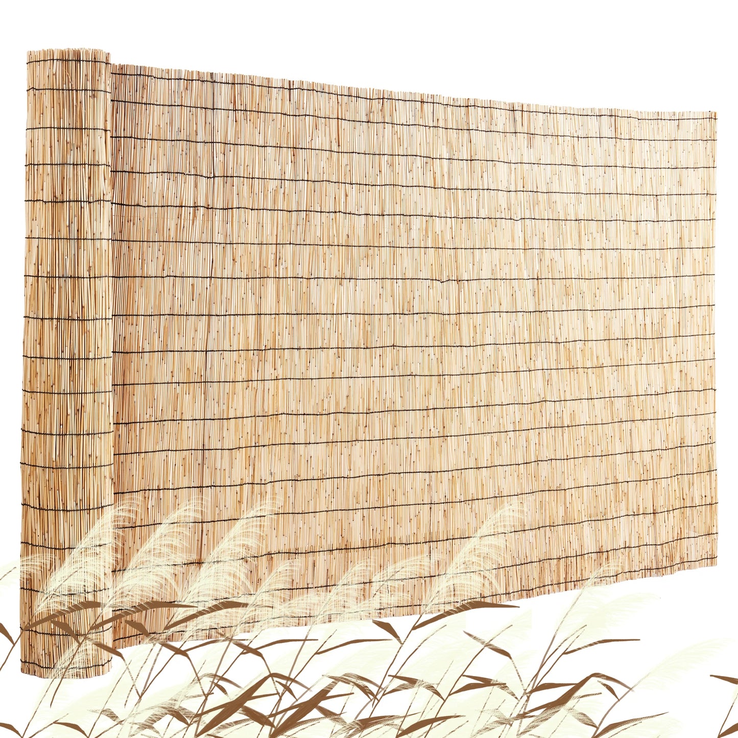 VEVOR Natural Reed Fencing 3.3 ft x 13.3 ftBalcony Reed Fence Roll for Outdoor Backyard Patio Decorative Fence Fencing Divider