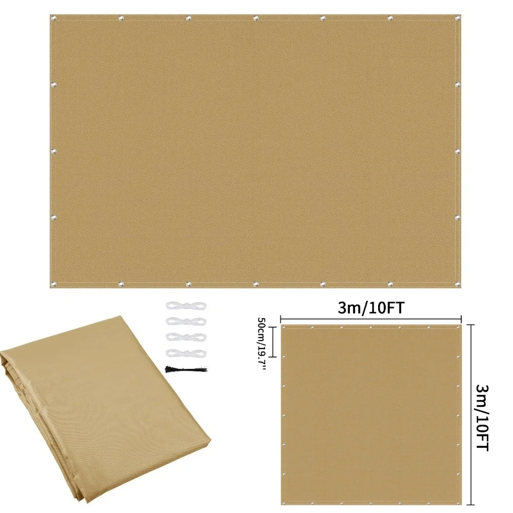 Waterproof Sun Shade Cloth with Grommets Rectangle Square Patio Sun Screen Pergola Shade Sail Canopy Cover Tarp Screens