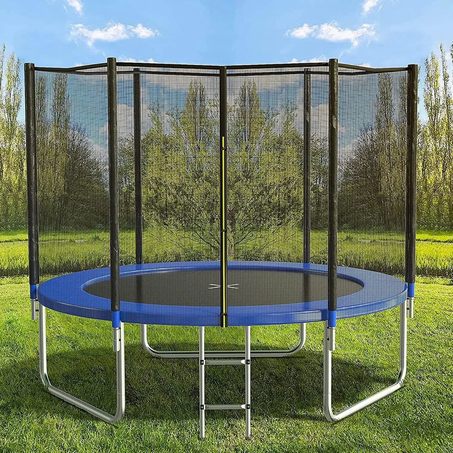 Outdoor Trampoline w/ Safety Net & Basketball Hoop - Heavy Duty Jumping | AlluCanFind