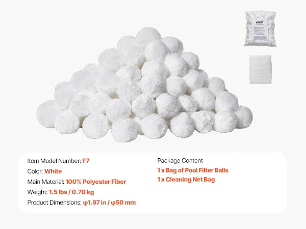 SucceBuy Pool Filter Balls 1.5 lbs-4.6 lbs Reusable Blue/White Polyester Fiber Filter Media with Wash Bag for Pool Aquarium Tank
