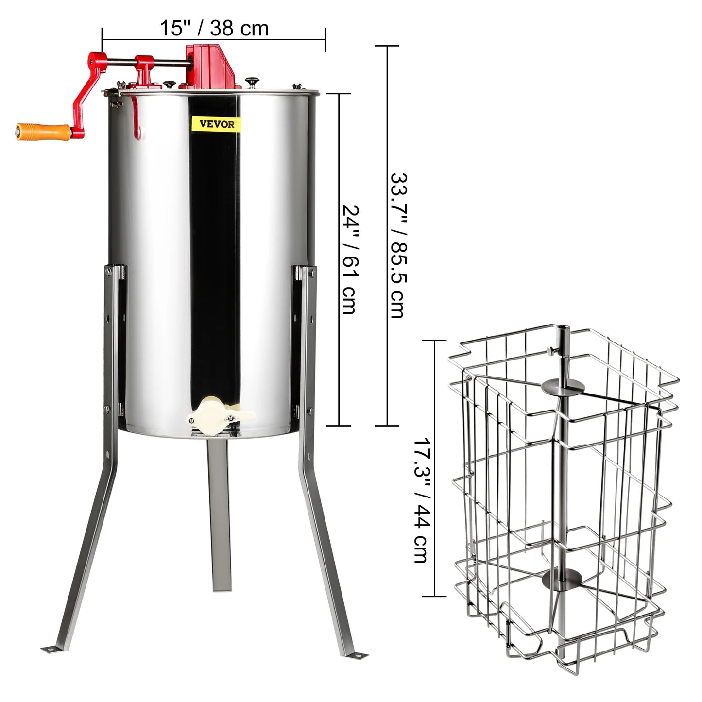 SucceBuy Honey Extractor 4/8 2/4 Frame Electric Stainless Steel Honeycomb Spinner Crank Honey Centrifuge Beekeeping Equipment
