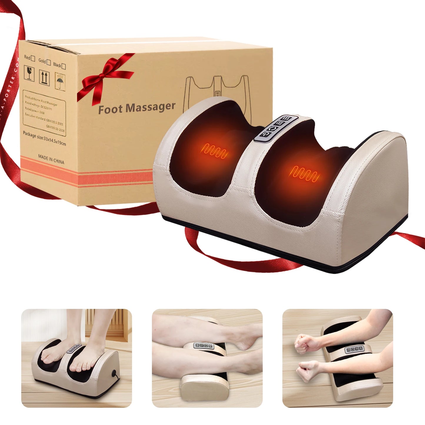 Electric Foot & Leg Massager with Heat - Kneading Machine for Home, Gift Idea | AlluCanFind