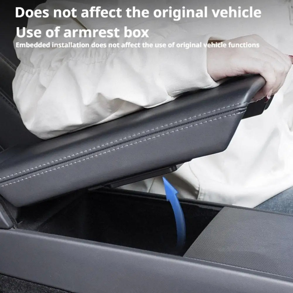 Car Armrest Hidden Storage Box For Tesla Model Y Juniper 2025 Model 3 Highland 2024-UP ABS Organizer Tray Interior Accessories