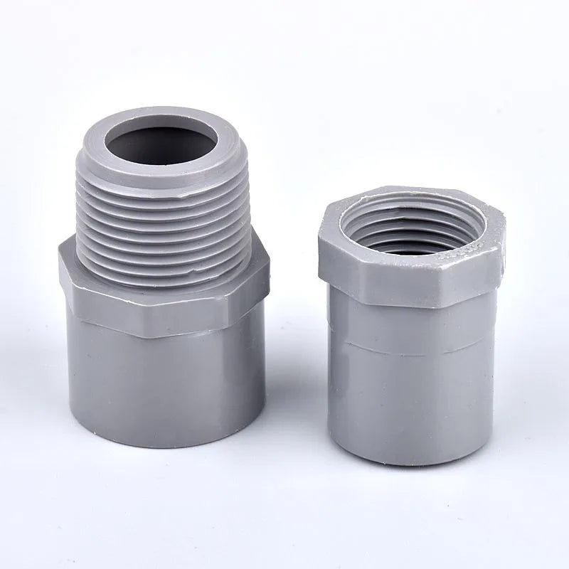 1/2" ~2.5" Male/Female Thread to Inner Diameter 20~75mm PVC Water Connector Aquarium Fish Tank Irrigation Water Pipe Fitting