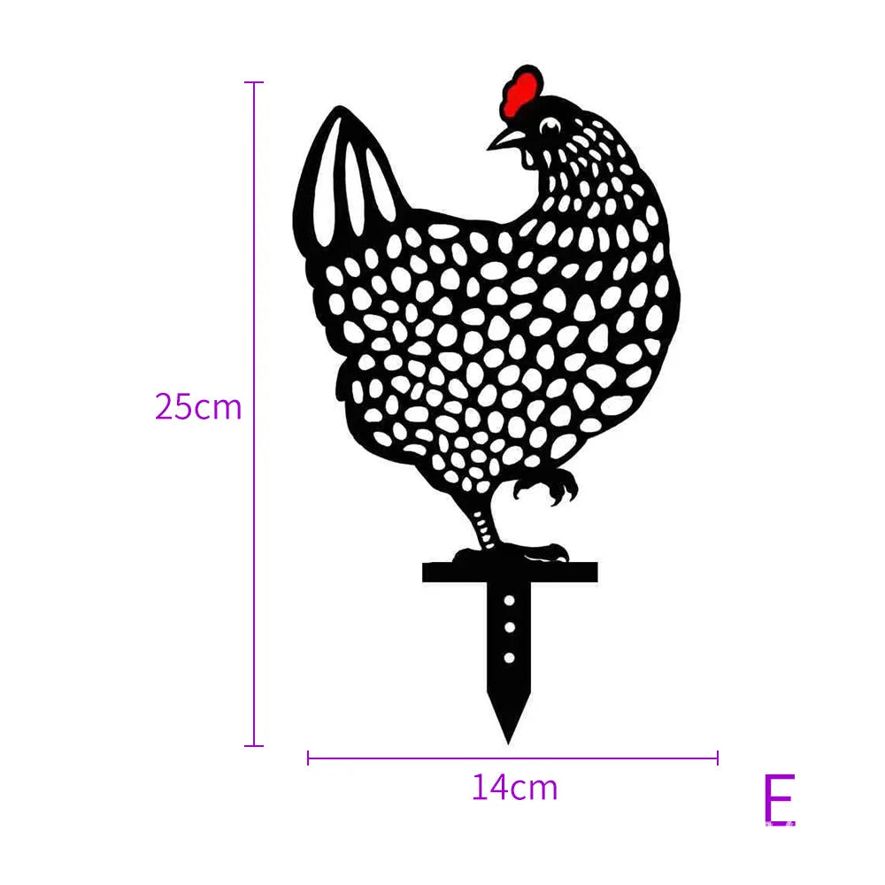 1Pc Yard Chicken Decor Ornaments Chicken Art Garden Decor Outdoor Garden Backyard Pile Acrylic Hen Patio Decoration Supplies