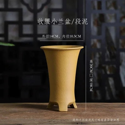 Purple Clay Handmade Pottery Cascade Bonsai Pot,Vase,Nature Color,Tradition Chinese Room Table Home Garden Decoration