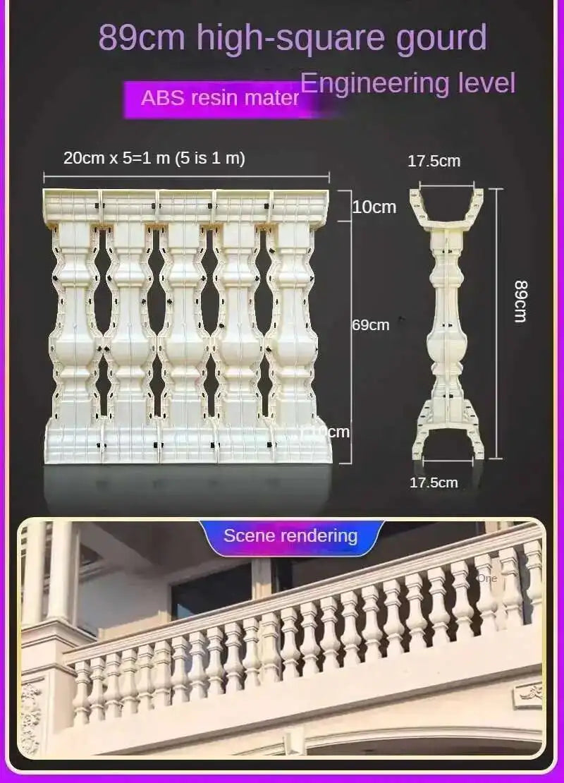 Home Garden Balcony Guardrail Vase Column Roman Column Molds Modern Cement Railing Building Mold European Villa Fence Handrail