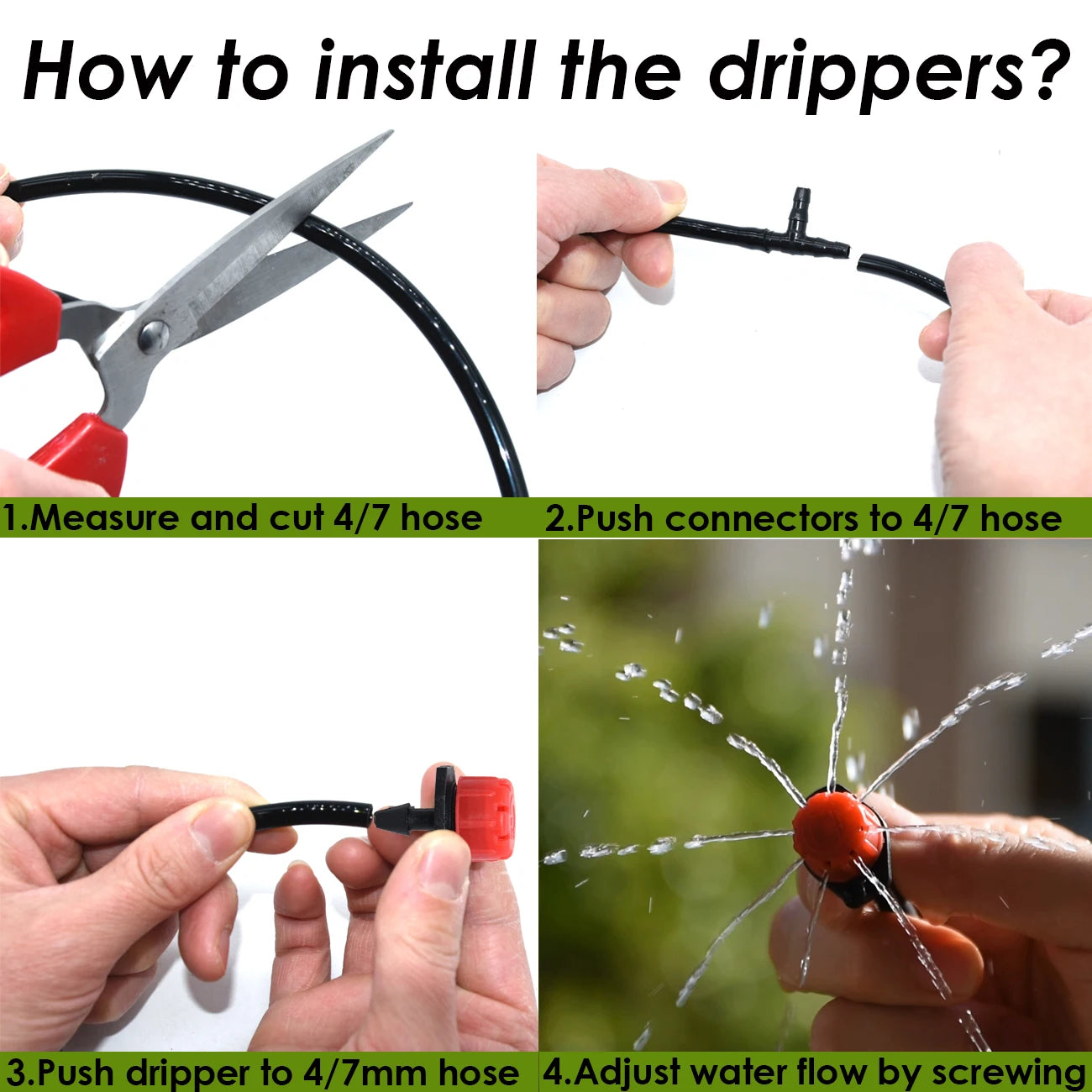 KESLA Greenhouse 5-50M Drip Irrigation System Automatic Watering Garden Hose DIY Micro Drip Watering Kits w/ Adjustable Drippers