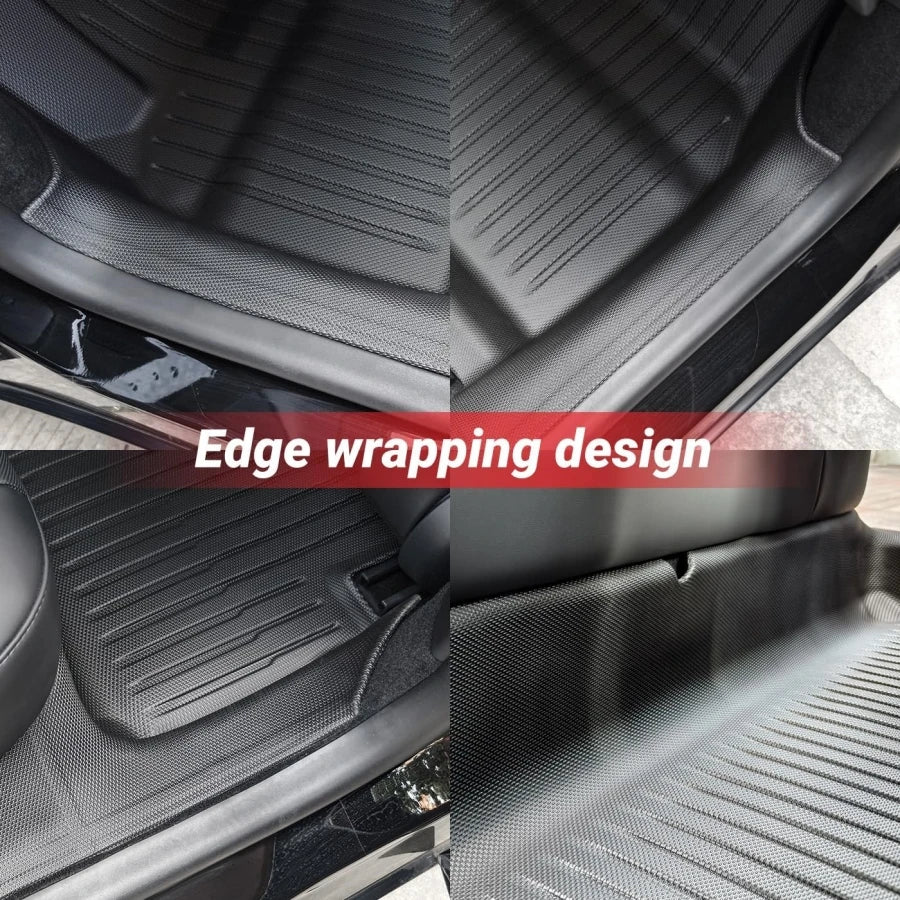 Fully Protection Floor Liners For 2024 2025 Tesla Model 3 Highland Floor Mats with Door Sill Protector Front Rear Cargo Liner