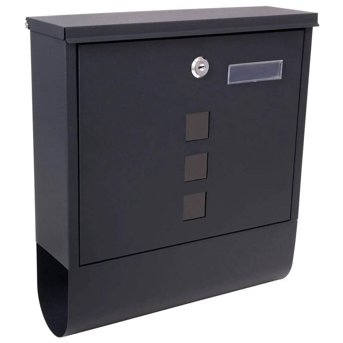 Mail box for newspapers Post Office anthracite newspaper AMSTERDAM address window and viewfinder galvanized steel key