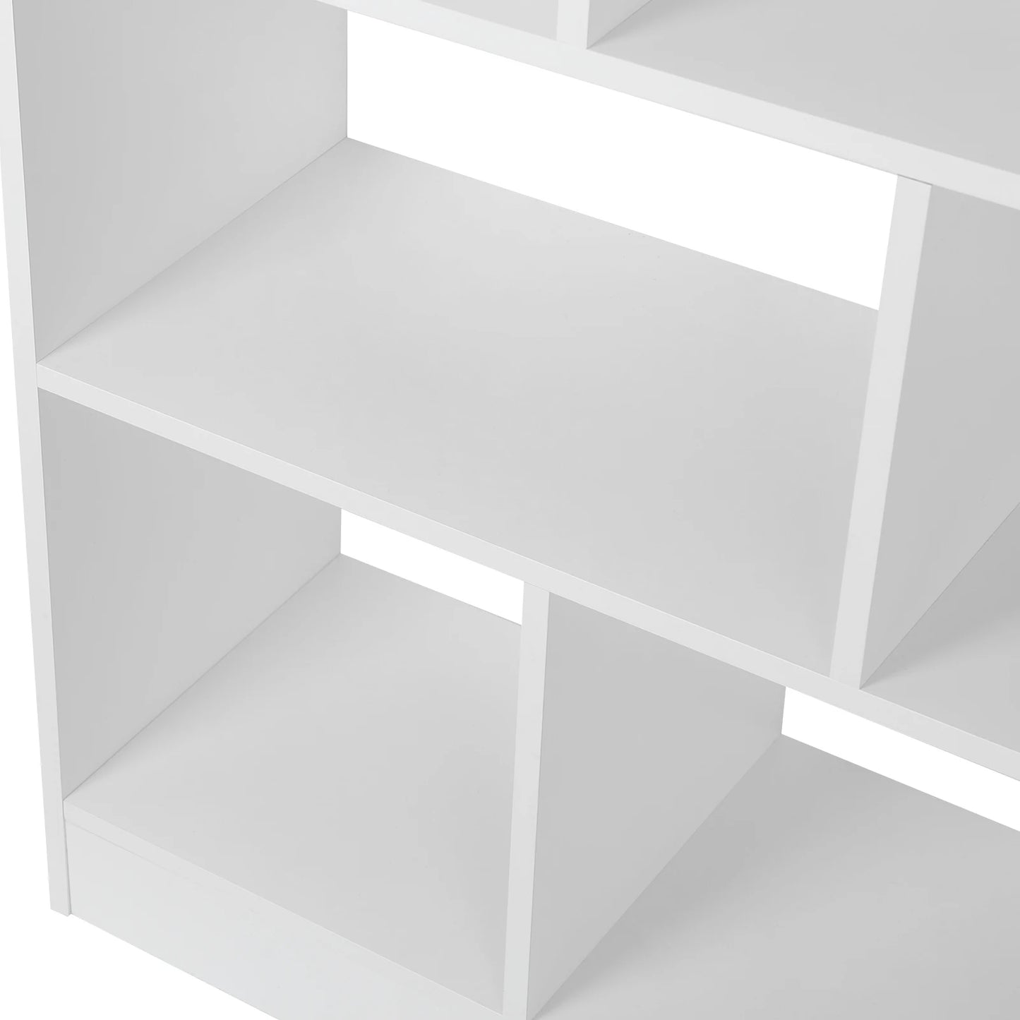 WOLTU White Bookcase Room Divider Standing Storage Filing Shelf with 8 Compartments for Living Room Children's Room Office Home