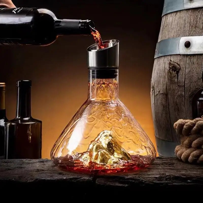 Unlock Rich Flavors: Hand-Blown Crystal Wine Decanter & Aerator 🍷 | AlluCanFind