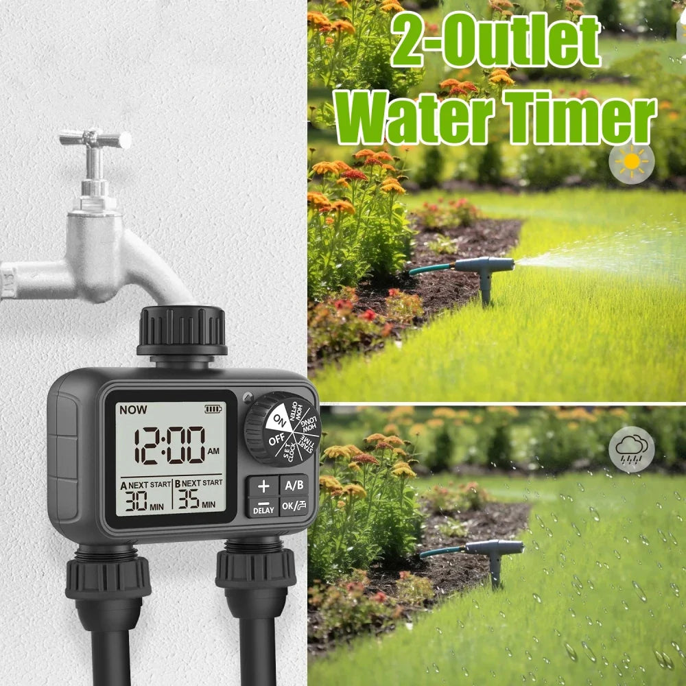 Smart Garden Hack: Dual Outlet Digital Water Timer 🌻 | AlluCanFind