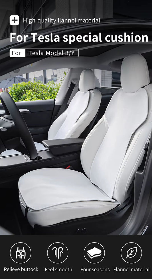 Protect Your Pristine White Interior: The Must-Have Tesla Seat Cushion for Daily Drivers