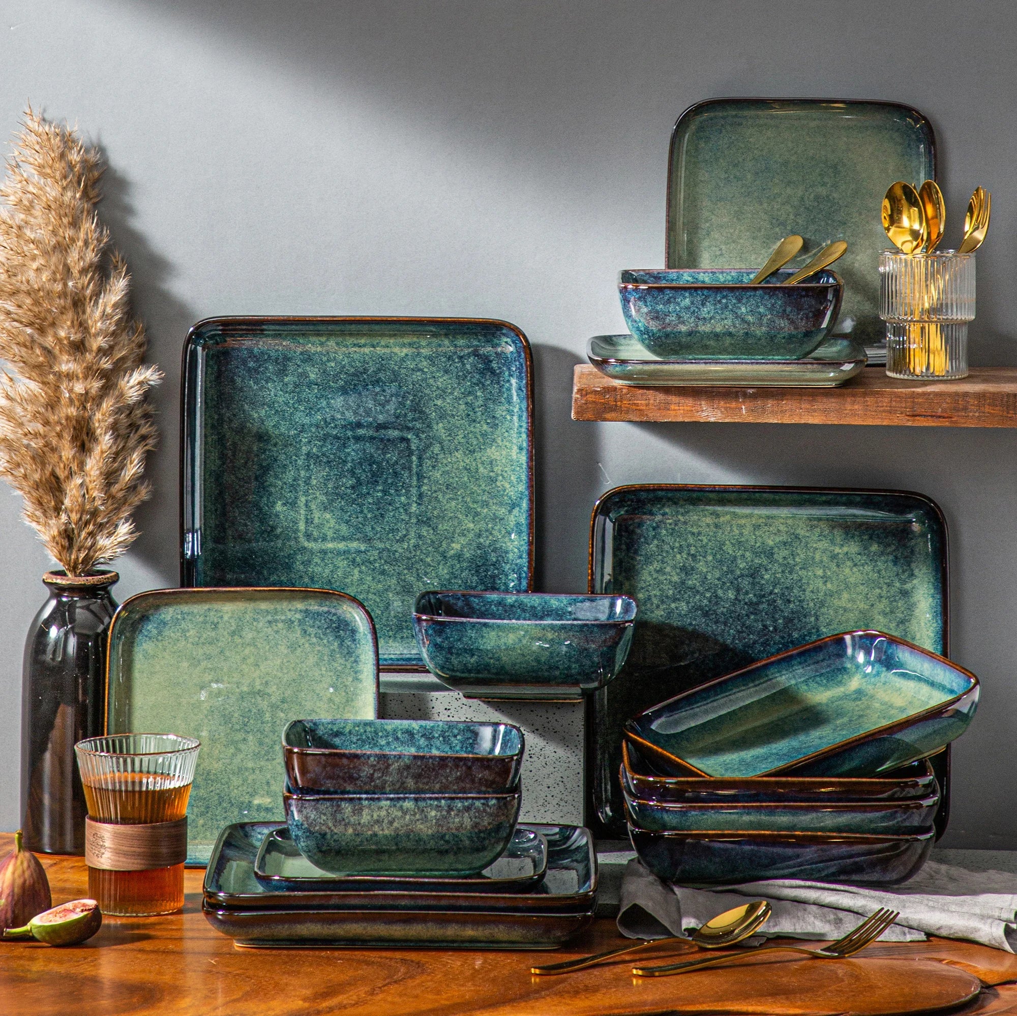Stunning Vancasso Stern Green Glaze 16-Piece Dinner Set ✨ | AlluCanFind