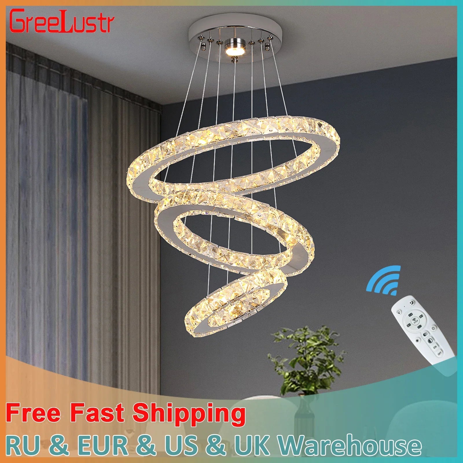 ✨ Luxury Modern LED Crystal Ring Chandeliers for Living Rooms | AlluCanFind