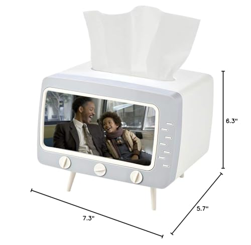 TV-Shaped Tissue Box Holder – 2-in-1 Tissue & Phone Stand for Home