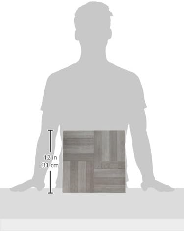 Nexus Self Adhesive 12-Inch Vinyl Floor Tiles, 20 Tiles - 12" x 12", Ash Grey Wood Pattern - Peel & Stick, DIY Flooring for Kitchen, Dining Room, Bedrooms & Bathrooms by Achim Home Decor