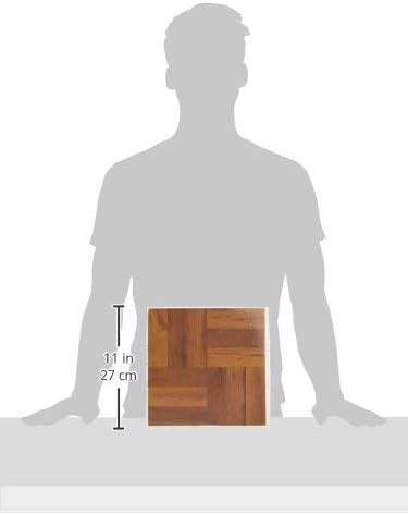 Nexus Self Adhesive 12-Inch Vinyl Floor Tiles, 20 Tiles - 12" x 12", 3 Finger Medium Oak Parquet Pattern - Peel & Stick, DIY Flooring for Kitchen, Dining Room, Bedrooms & Bathrooms by Achim Home Décor