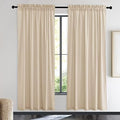 NICETOWN Beige Velvet Curtains 72 inches 2 Panels Set, Thermal Insulated Heavy Matt Rod Pocket Room Darkening Drapes, Privacy Protect Panels for Living Room