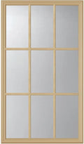 ODL Entry Door Glass Replacement for Home Improvement - 24" x 38" Exterior or Front Door Inserts Glass Kit with Energy Efficient Low-E Double Pane Tempered Clear Glass - Tan Frame in 9 Grid Pattern