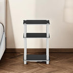 Furinno JUST Side Table, 3-Tier End Table, Open Shelves Night Stand, Bedside Table, Toolless Assembly, for Living Room, Bedroom, Bathroom, White(Espresso) | with Plastic Poles, 1-Pack