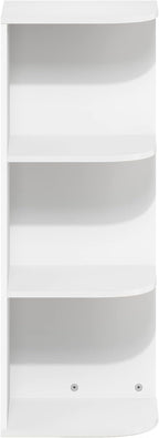 Furinno PASIR Book Shelf, 3-Tier Corner Bookshelf with Open Shelf, Standing Bookcase, 9.3 x 12 x 31.5 for Organization and Storage, for Living Room, Bedroom, Home Office, White
