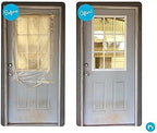 ODL Entry Door Glass Replacement for Home Improvement - 24" x 38" Exterior or Front Door Inserts Glass Kit with Energy Efficient Low-E Double Pane Tempered Clear Glass - Tan Frame in 9 Grid Pattern