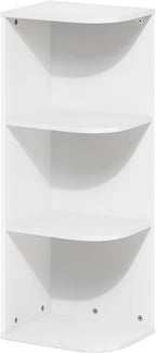 Furinno PASIR Book Shelf, 3-Tier Corner Bookshelf with Open Shelf, Standing Bookcase, 9.3 x 12 x 31.5 for Organization and Storage, for Living Room, Bedroom, Home Office, White