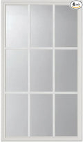 ODL Entry Door Glass Replacement for Home Improvement - 24" x 38" Exterior or Front Door Inserts Glass Kit with Energy Efficient Low-E Double Pane Tempered Glass - White Frame External 9 Grid Pattern