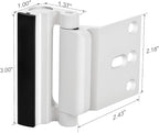 Home Security Door Reinforcement Lock - Safety Child Proof Door Locks With 8 Screws for Inward Swinging Front Doors, Extra Add a Kids Lock Inside Withstands 800 lbs Deadbolt Latch Guard Bedroom, White