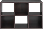Whitmor 6 Cube Storage Organizer, 3 Tier Stackable Mdf Wood Bookcase, Open Storage Display Bookshelf, Storage Cabinet for Living Room, Bedroom, Home, Office, 23.7"L x 11.7"W x 35.2"H, Espresso