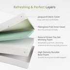 EGOHOME 8 Inch Twin Mattress, Memory Foam Mattress with Cooling Green Tea Gel, Relieve Pressure with Medium Firm Support, CertiPUR-US Certified, 75''L x 38''W, White