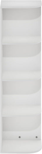 Furinno Pasir 4-Tier Corner Open Shelf Bookcase, White