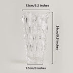 Unbreakable Flower Glass Vase 3.5lb 9.5inch Transparent vase Bohemian Style, for Centerpieces,Kitchen,Office, Living Room,Wedding,Perfect Home Decor Glass Vase (Transparent)