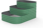 IDEALHOUSE Triple-Layer Galvanized Raised Garden Bed, 61x42x31 Inch Outdoor Modular Planter Box for Vegetables, Herbs & Flowers, 3-in-1 Open-Base Design for Deep Root Growth, Green