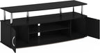 Furinno JAYA Large Entertainment Stand for TV Up to 55 Inch, Americano/Chrome