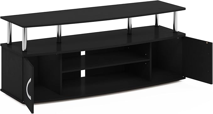 Furinno JAYA Large Entertainment Stand for TV Up to 55 Inch, Americano/Chrome