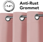 H.VERSAILTEX Blackout Curtains for Bedroom Thermal Insulated Room Darkening Living Room Curtains 84 Inch Long Grommet Privacy Protection Window Curtain Panels/Drapes for Nursery, 2 Panels, Baby Pink