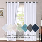 H.VERSAILTEX Pure White Curtain for Living Room Thermal Insulated Window Treatment Curtain Extra Long 108 inch Length Energy Saving Solid Grommet Top Room Darkening Drape, One Panel, 52" W x 108" L