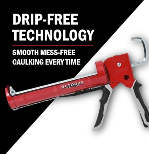 Newborn 930-GTD Drip-Free Smooth Hex Rod Cradle Caulking Gun with Gator Trigger Comfort Grip, 1/10 Gallon Cartridge, 10:1 Thrust Ratio