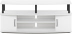 Furinno Jaya Entertainment Center Stand Unit/TV Desk for up to 55 inch, White/Black