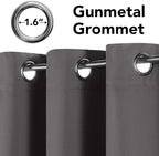 H.VERSAILTEX Blackout Grey Curtains for Bedroom/Living Room Thermal Insulated, 52" Wide x 63" Long Each Panel,Grommet Top (Set of 2 Panels, Charcoal Gray)